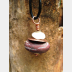 Red jasper and white stacked rock pendant