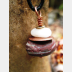 Red jasper and white stacked rock pendant