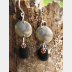 Om Rock Basalt beach stone dangle earrings