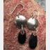 Om Rock Basalt beach stone dangle earrings