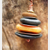 Rock Cairn Pendant in browns and blacks with silver spacers
