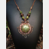 Gemstone mixed metal necklace with viking knit chain