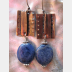 Tribal fold form copper and sodalite healing earrings