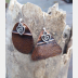 Tribal copper forged foldform boho gypsy hippie dangle mix matched earrings