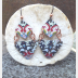 Boho Gypsy Trashy Tinsel Dangle Vintage Tin Earrings blue