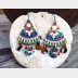 Multicolor gypsy boho recycled tin dangle earring