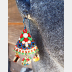 Multicolor gypsy boho recycled tin dangle earring