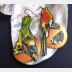Large and light statement tin dangle earrings of birds