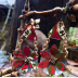 Big bold boho retro daisy recycled tin dangle earrings