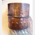 Wide Copper fold form forged tribal statement cuff bracelet
