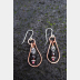 Smoky quartz gemstone and copper dangle hoop earring