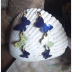 Butterfly long tin dangle earrings in blue