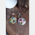 Trashy tinsel large statement flower garden upcycled earrings