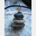 Zen stacked rock cairn
