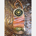 Fold form mixed metal forged funky steampunk pendant