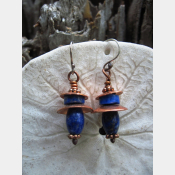 gemstone tribal dangle earrings with copper