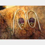 Amethyst gemstone and sterling hoop