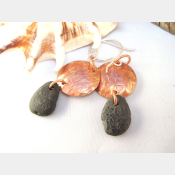 Natural beach rock earrings