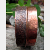 Wide copper fold form cuff bracelet