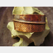 Tribal organic primitive fold form copper cuff