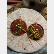 Dragonfly mixed metal dangle earrings