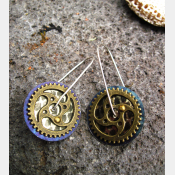 Steampunk gear tin earrings