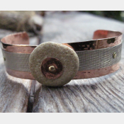 Mixed metal copper and German Silver beach rock cuff bracelet