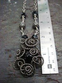 Black Onyx Cabochon Sterling Silver Wire Wrap Cabochon- Mirror to the Soul