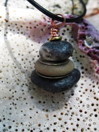 Zen stacked rock cairn