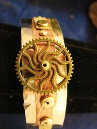 Mixed metal steampunk unisex cuff