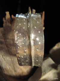 German silver fold form tribal textured forged cuff