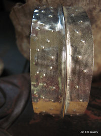 German silver fold form tribal textured forged cuff
