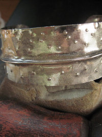 German silver fold form tribal textured forged cuff
