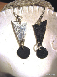Om  natural stone German silver beach rock dangle earrings
