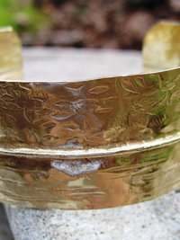 Bronze fold form tribal cuff