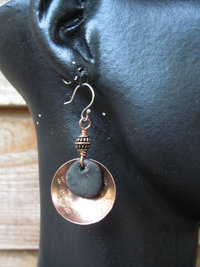 Copper and beach stone dangles