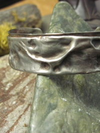 Fold form German silver cuff bracelet