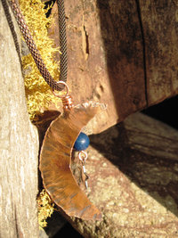 moon gemstone copper pendant
