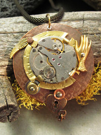 Steampunk pendant watchwork reArt pendant