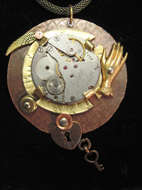 Steampunk pendant watchwork reArt pendant