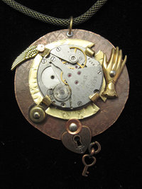 Steampunk pendant watchwork reArt pendant