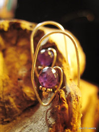 Amethyst gemstone and sterling hoop