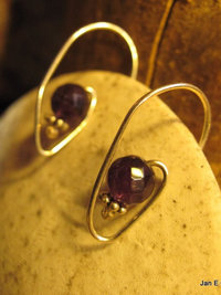 Amethyst gemstone and sterling hoop