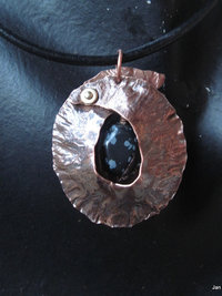 Tribal copper fold form pendant