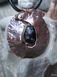 Tribal copper fold form pendant