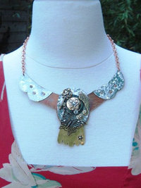 mixed metal art neck piece