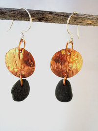 Natural beach rock earrings