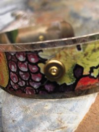 mixed metal recycled tin and silver repurposed cuff