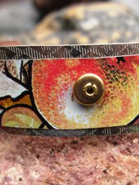 mixed metal recycled tin and silver repurposed cuff