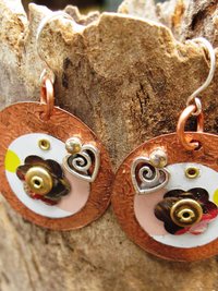 Tin and copper recycled earrings